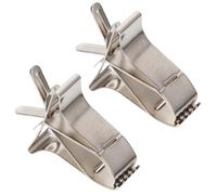 GALPADA 2Pcs Stainless Steel Parrot Food Holding Clips Cuttlefish Bone Holder Bird Cage Clamp for Vegetable and Fruit Feeding Pet Bird Food Fixing Clip for Parrots and