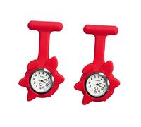 GALPADA 2pcs Sunflower Shaped Fob Watch Hanging Pocket for Staff Red Brooch for Doctors and Practical and Stylish Clip Watch
