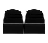 GALPADA 2pcs Tea Bag Organizer, Small Tea Storage Box, Acrylic with 3 Compartments, Hotel Countertop Sugar Bag Holder for Tea Bags, Sugar, Coffee, Jewelry