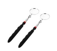 GALPADA 2Pcs Telescoping Round Inspection Mirror Auto Swivel Tool for Tight Spaces Flexible Design Comfortable Grip for Car Maintenance and Lost Item Retrieval