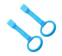 GALPADA 2pcs Toddler Walking Safety Rings Blue Crib Hanging Pull Rings for Promoting Physical Development and Exercising Arm Strength, Plastic Stand up Learning Tools for Baby Cot