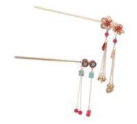 GALPADA 2pcs Traditional Chinese Hairpin Lightweight Vintage Metal Flower Coin Design Hanfu Accessory for Women Elegant Updo Holders for Formal Casual Wear