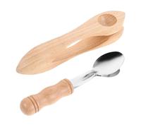 GALPADA 2pcs Traditional Wooden Percussion Spoons for Handmade Folk Rhythm Instruments with Ergonomic Handles Safe Smooth Edges for Music Education Parties and Festivals