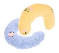 GALPADA 2pcs U-shaped Cat Pillow Soft Breathable Neck Support Cushion for Cats and Kittens Multifunctional Pillow in Blue and Yellow Enhances Comfort and Protects Neck During Deep Sleep
