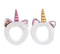GALPADA 2pcs Unicorn Hairbands and Adults, Comfortable Cloth Material with Elastic Design, Creative and Lovely Headbands for Face Washing and Festival Accessories