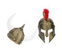 GALPADA 2pcs Viking Hat Medieval Helmet Roman Soldier Helmet Party Costume for Adults Boys and Girls Carnivals