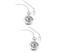 GALPADA 2pcs Vintage Pocket Watch Locomotive Shape Design Silver for Construction for Easy Reading Unique for Special Occasions