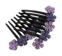 GALPADA 2pcs Violet Floral Rhinestone Hair Comb Bridal Hair Comb 7 Teeth Smooth Finish Versatile Styling for Women Vintage Elegant Classic Timeless Casual Outings Formal Events