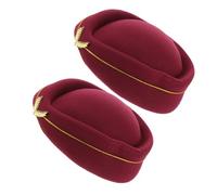 GALPADA 2pcs Wheat Ear Hat Flight Attendant Hat Air Hostess Cap for Women Ladies Plane Uniform Cosplay Holiday Parties