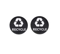 GALPADA 2pcs White PVC Recycle Stickers for Trash Bins and Trucks, Waterproof Self-Adhesive Decals that Help Sorting Recyclables, for Wall Application and Recycle