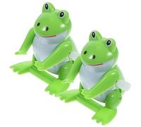 GALPADA 2pcs Wind Up Frog Abs Clockwork Drive Jumping Playthings Fun Party Decorative Wear Resistant