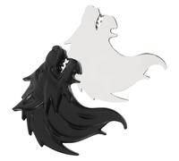 GALPADA 2pcs Wolf Self-Adhesive Sticker Metal Car Body Decals Corrosion Resistant Tarnish Resistant Black Car Accessories for Vehicle Decoration