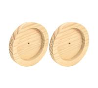 GALPADA 2pcs Wooden Food Bowls for Hamster and Small Pets, Multi-function Design with Spill Prevention, Sturdy Khaki Wood Material for Pet Owners