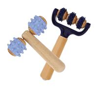 GALPADA 2pcs Wooden Massage Roller Handheld Massager Tool for Legs Arms Home Office Use Beads and Guasha Function