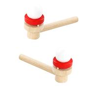 GALPADA 2pcs Wooden Suspension Blowing Balls for Colorful Floating Ball Game for Breath Control and Outdoor Indoor Family Fun Educational Interactive Birthday