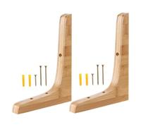 GALPADA 2pcs Wooden Triangle Shelf Brackets Wall Mounted Heavy Duty Floating Shelf Holders for Corner Storage Flower Racks and Multi Use Support