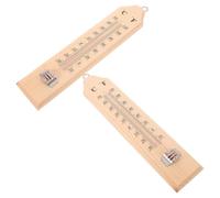 GALPADA 2pcs Wooden Wall for Wine Cellar and Storage Room, Rustic Classic Wood Dual Scales, Precise Temperature Monitoring and Easy to Install, Power Free Design