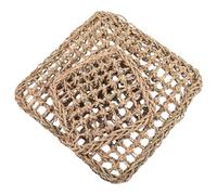 GALPADA 2pcs Woven Grass Mat Natural Chew for Rabbits and Small Pets Handcrafted Straw Bedding Pads Promotes Dental Health and Reduces Boredom in Cages and Play Areas