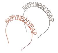 GALPADA 2Pcs Year Headbands Glitter Hair Hoops with Happy Year Letters Sparkly Lightweight Hairbands for Women Festival Party Accessories Comfortable and Design