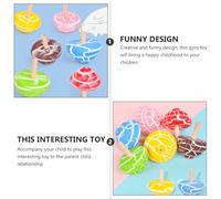 GALPADA 2Pcs Yellow Crack Pattern Wooden Rotating Tops Educational Desktop Shape Recognition Plaything for Learning and Play