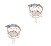 GALPADA 2sets Adorable Cartoon Watch for Boys and Girls Strap Bracelet Pu Material Fun Decorative Accessory for Students for Young Girls