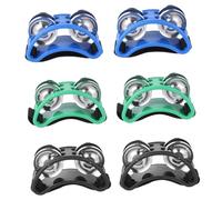 GALPADA 3 Pairs Foot Tambourines Percussion Instrument for Dance Fitness Entertainment Unique Rhythm Sound Effects Versatile Foot Bell Shaker for Musicians Performers Blue Green Black