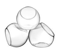 GALPADA 3 Pcs Glass Air Plant Terrarium Jars with Beveled Opening, round Glass Planters for Succulents and Cacti, for DIY Projects and Desk Decoration