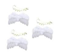 GALPADA 3 Sets Delicate Newborn Wing Props for Angel Wings Decor Photograph Prop Leaf Headband for Newborn Photography Christening Decorations Photoshoot Outfit