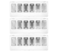 GALPADA 3 Sets Empty Eyeshadow Palettes with 6 Compartments, Portable Acrylic Makeup Organizer Case, Compact Rectangular Storage Box for Travel and Occasions