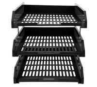 GALPADA 3-tier Plastic File Organizer for Desktop Documents and Magazines, Modern Design Pp Material Desk File Rack, Classic Finish for Organizing Papers on Your Desk at Work Or Home