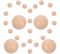 GALPADA 30 Pcs Simple Wooden Beads Round Wooden Ball Natural Solid Lotus Wood Smooth Surface for Writing Craft Home Decoration Jewelry Making
