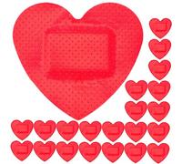 GALPADA 30 Sheets Heart Shaped Adhesive Bandages Bulk Breathable Wound Care Patches with Strong Viscosity and High Elasticity Suitable for All Ages and Various Body Parts Durable Medical