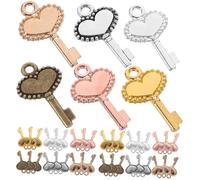 GALPADA 300pcs Key Charm Pendants DIY Jewelry Making Kit Vintage Alloy Keychain Charms for Necklace Crafting Lightweight Smooth Surface Multi-color