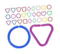 GALPADA 30pcs Baby Geometric Link Chain Toy Set for Toddlers Colorful Linking Rings for Early Childhood Education Sensory Play and Cognitive Development