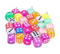 GALPADA 30Pcs Colorful Resin Dice Pendants Multi-faceted Design Lightweight DIY Keychains Earrings Jewelry Making Craft Accessories for Beginners and Experts