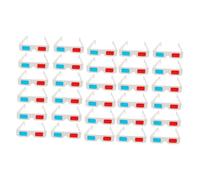 GALPADA 30pcs Disposable White Cardboard Movie Glasses Red Blue Anaglyph Lenses Portable Paper Glasses for Cinema Travel Camping Viewing