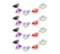 GALPADA 30pcs Heart Shape Sew on Rhinestones with Metal Base | Crystal Glass Finish, Claw Setting, for Headbands and Hats, Costume Design Parties
