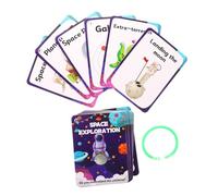 GALPADA 34Pcs Space Learning Cards for Educational Planet Flashcards Cartoon Plaything Early Enlightenment for Cognitive Development