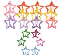 GALPADA 35 Pcs Five-pointed Star Hair Clips for Little, Lightweight Metal Snap Clips, Easy to Use Decorative Hair Accessories for Daily and Parties Random Color