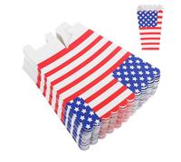GALPADA 36 Pcs Popcorn Holder Boxes Patriotic American Flag Design, Lightweight Paper Containers Easy to Carry for Independence Day 4th of July Party Decorations