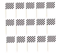 GALPADA 360pcs Mini Checkered Racing Flag Cupcake Toppers Compact Cake Dessert Toothpick Picks for Race Car Themed Birthday Shower Party Decorations Easy Insert Versatile Fruit and