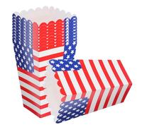 GALPADA 36pcs Patriotic Popcorn Boxes Disposable American Flag Party Supplies for Independence Day of July Bbq Movie Night Decorations and Labor Day Celebrations