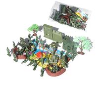 GALPADA 37pcs Military Sand Table Playset DIY Soldier Model with Tanks Aircraft Artillery Trees Flags Imaginative Role Play for Boys Party Favor