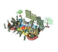 GALPADA 37pcs Military Scene DIY Soldier Model Figures with Tanks Aircraft Flags Trees for Imaginative Play Suitable for Boys and Party Favors