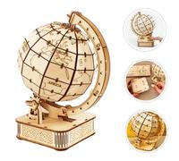GALPADA 3D Globe Puzzle Model for Kids Creative Wooden Educational Toy Rotating Design Portable Learning Plaything for Children