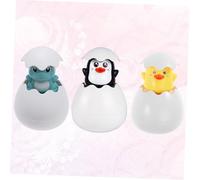 GALPADA 3pcs Bath Squirt Egg with Penguin Duck Dinosaur Designs for Smooth Surface Sprinkling Water Shower Tub Floating Creative Bathtime Fun Safe Non-toxic Material Random Color