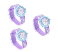 GALPADA 3pcs Boy Girl's Cartoon Silicone Watch Unicorn Design for Boys Girls Boys and Girls Wristwatch Easy Learning Features