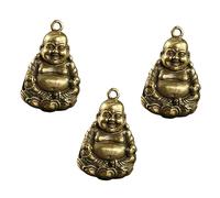 GALPADA 3pcs Brass Maitreya Buddha Pendants Retro Keychain Ornaments for DIY Jewelry Decor Rust Resistant Hanging Tags Unique Friends and Family