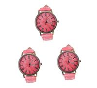 GALPADA 3pcs Canvas Watch Fashion Wrist Watch for Women Pink Digital Quartz Wristwatch