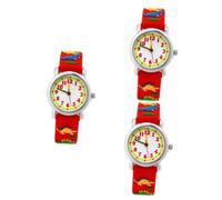 GALPADA 3pcs Cartoon Dinosaur Watch for Students Made of Silicone Material Featuring Quartz Movement for Boys and Girls to Wear During Outdoor Activities Daily Use